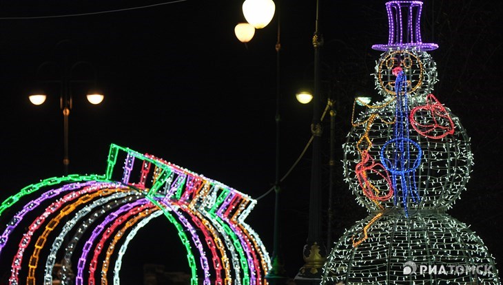 Новогодняя иллюминация погаснет в Томске в конце января