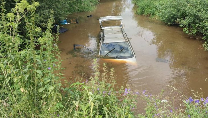 Toyota упала в воду в Кривошеинском районе Томской обл, водитель погиб