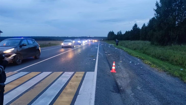 Мотоцикл насмерть сбил женщину на трассе под Томском