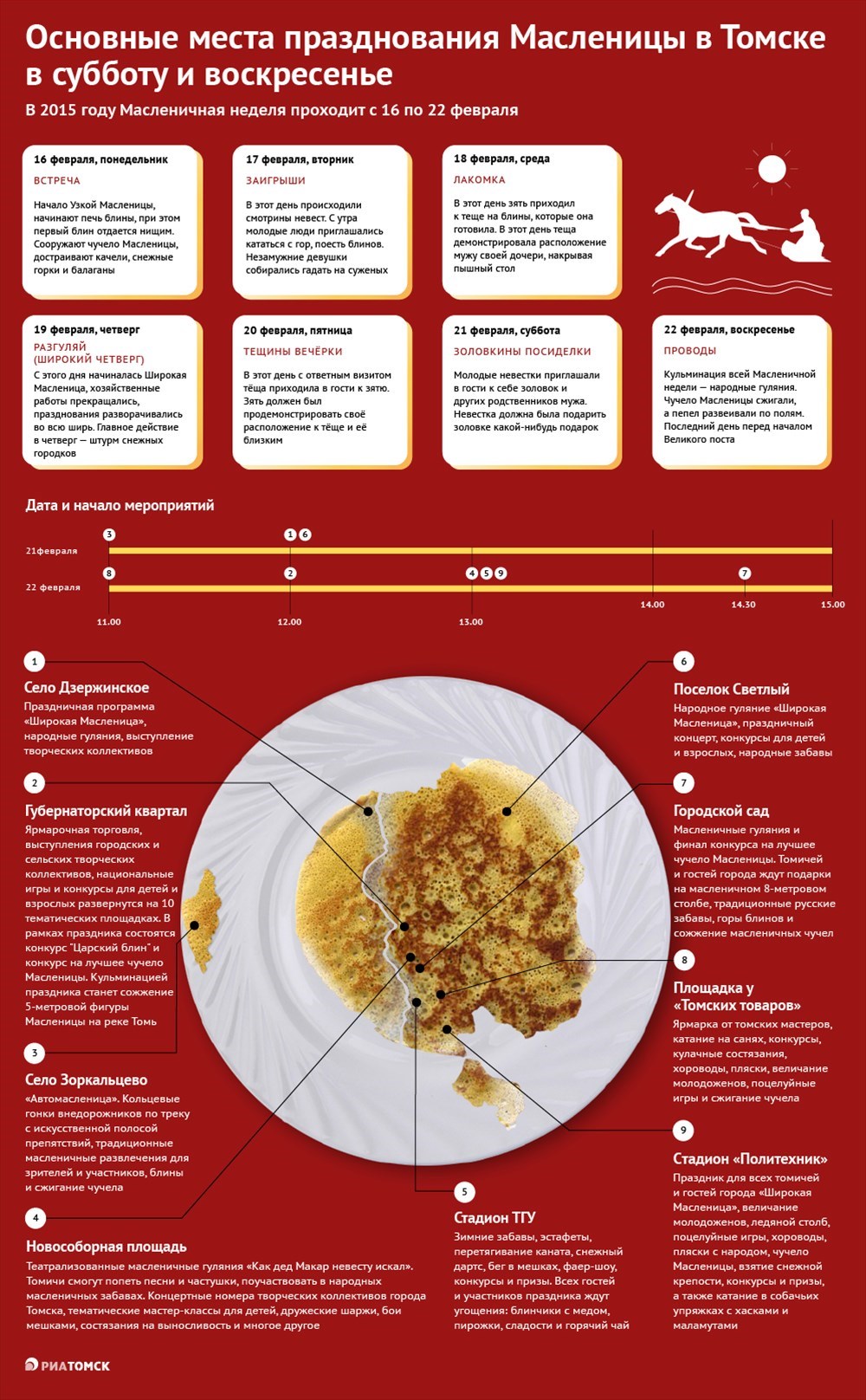 Масленица в Томске: основные места празднования - РИА Томск