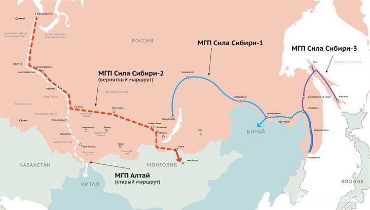 Сила сибири 2 карта газопровода