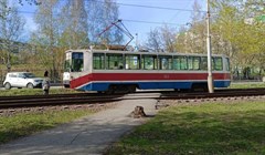 Трамвай сбил пешехода на улице Лебедева в Томске