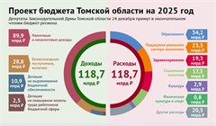 Проект бюджета Томской области на 2025 год. Основные параметры