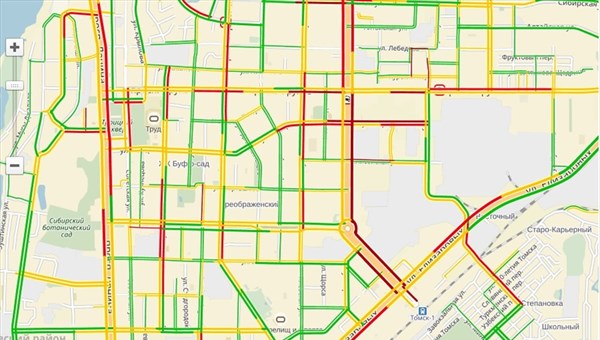 Пробки в томске на данный момент