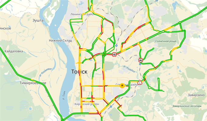 Карта пробок в томске